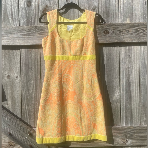 Tracy Reese Dresses & Skirts - Tracy Reese Vibrant Orange and Yellow Midi Dress Size 6